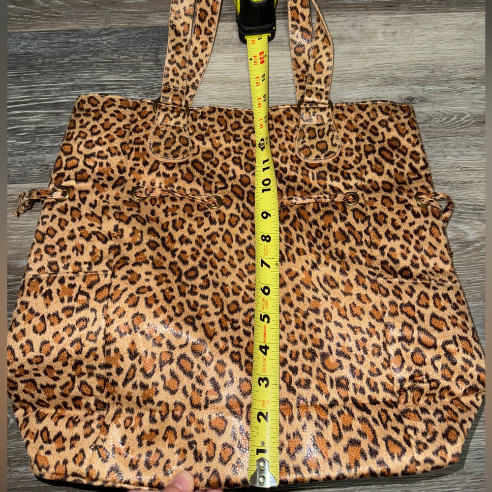 Neiman Marcus Tan & Black Leopard Print Tote Bag - Picture 6 of 6